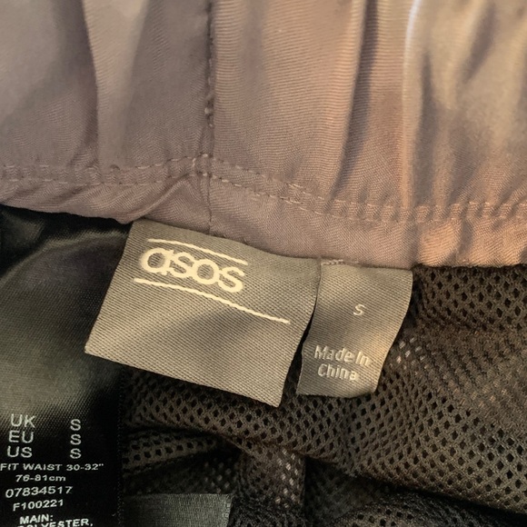 ASOS Gray Swim Shorts with Multicolor Drawstring - Picture 2 of 4